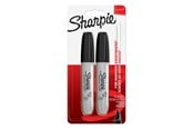 Skrive- & Tegneverktøy - Sharpie Permanent Markers | Chisel Tip | Black | 2 Count - 1986195