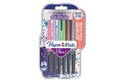 Skrive- & Tegneverktøy - Paper Mate Flair Metallic Felt Tip Pens | Glittery Ink Shines on White Paper | Assorted Colours | Medium Point (0.7mm) | 6 Count - 2137361