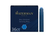 Skrive- & Tegneverktøy - Waterman Fountain Pen Refill Ink Cartridges | Standard International (Short) | Serenity Blue | 36 Count - S0713041