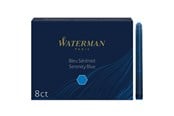 Skrive- & Tegneverktøy - Waterman Fountain Pen Refill Ink Cartridges | Long Standard | Serenity Blue | 8 Count - S0110860