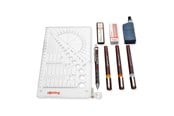 Skrive- & Tegneverktøy - Rotring Isograph Fineliner Pen & Pencil College Set | 3 Technical Pens (0.20mm 0.40mm 0.60mm) and Mechanical Pencil (0.5mm) + Accessories - S0699390