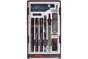 Skrive- & Tegneverktøy - Rotring Isograph Technical Pen Master Set | 3 Fineliners (0.10mm 0.30mm 0.50mm) Mechanical Pencil (0.5mm) Compass & Accessories | 10-Piece Set in Case - S0699420