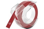 Papir, Fotopapir & Etiketter - DYMO autentisk pregeetiketttape | 9 mm x 3 m rull | Hvitt trykk på rødt | Selvklebende | for pregeetikettmakere | 1 rull - 520102