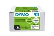 Papir, Fotopapir & Etiketter - DYMO LW multifunksjonelle etiketter, 32mm x 57mm, 12 ruller med 1000 stk. (12000 stk. i alt) - 2093095