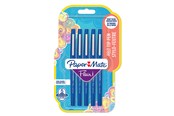Skrive- & Tegneverktøy - Paper Mate Flair Felt Tip Pens | Medium Point (0.7mm) | Blue | 5 Count - 2028647