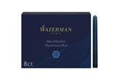 Skrive- & Tegneverktøy - Waterman Fountain Pen Refill Ink Cartridges | Long Standard | Mysterious Blue | 8 Count - S0110910