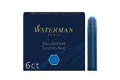 Skrive- & Tegneverktøy - Waterman Fountain Pen Refill Ink Cartridges | Standard International (Short) | Serenity Blue | 6 Count - S0110950