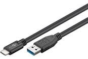 USB - Pro USB-A <-> USB-C - 3m - USB 3.0 - Svart - PUSB3.2G1-AC-BLK-3M