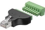 Nettverkskabel - Pro Terminal Block 8-pin > RJ45 male (8P8C) - Svart - 4040849767364