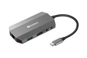 Dokkingstasjon - Sandberg USB-C 6-in1 Travel Dock - 136-33