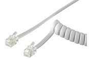 Nettverkskabel - Pro Phone handset spiral cable CCA (copper-clad aluminium) - Hvit - 4m - 4040849686016