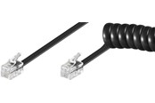 Nettverkskabel - Pro Phone handset spiral cable CCA (copper-clad aluminium) - Svart - 4m - 4040849680021