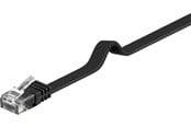 Nettverkskabel - Pro LAN CAT 6 Flat U/UTP - Svart - 1m - 95382