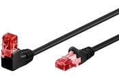 Nettverkskabel - Pro LAN CAT 6 U/UTP - 90° - Svart - 1m - 4040849515156