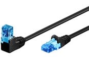 Nettverkskabel - Pro LAN CAT 6A U/UTP 90° - Svart - 0.5m - 4040849515286