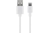 USB - Pro USB-A <-> USB-C - 3m - USB 2.0 - Hvit - PUSB2.0-AC-WHT-3M