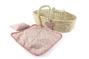 Dukker, Bamser & Utstyr - Happy Friend Wicker Moses Basket - 504318