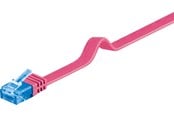 Nettverkskabel - Pro LAN CAT 6A U/UTP flat - Rosa - 2m - 4040849963209