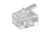 Nettverkskabel - Pro RJ11 modular plug for flatcable 4 pol. - Transparent - 4051366502505