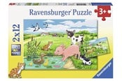 Puslespill - Ravensburger Baby Farm Animals 2x12p - 10107582-e