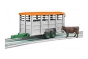 Leketøysbil - Bruder Livestock trailer with 1 cow - 02227