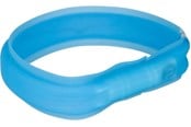 Hund - Trixie Flash Light Band USB Adjustable LED Safety Collar Blue Size: M-L 50cm/30mm - TX12671