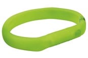 Hund - Trixie Flash Light Band USB Adjustable LED Safety Collar Green Size: M-L 50cm/18mm - TX12684