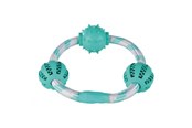 Hund - Trixie Denta Fun Rope ring with balls mint flav. Rubber ø 20 cm/ø 5 cm - TX33704