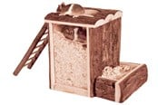 Smådyr - Trixie Play and Burrow Tower Bark Wood Small Animals 20x20x16cm - TX62001