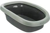 Katt - Trixie Carlo cat litter tray with rim 38 × 17 × 58 cm anthracite/grey-green - TX40212