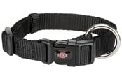 Hund - Trixie Premium collar S–M: 30–45 cm/15 mm black - TX201501