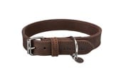Hund - Trixie Rustic fatleather collar L: 48–56 cm/30 mm dark brown - TX19008