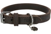 Hund - Trixie Rustic fat leather collar XS–S: 27–34 cm/18 mm dark brown - TX19004