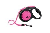 Hund - Flexi New NEON M leash 5 m 25 kg black / neon pink - H7829P