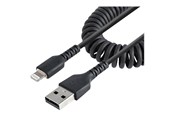 Skjermkabel - StarTech.com Coiled Apple Lightning to USB Cable for iPhone iPod iPad - 50cm - RUSB2ALT50CMBC