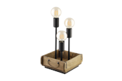 Lamper - EGLO WOOTTON table lamp wood/black - 43594