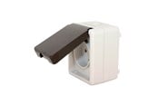 Switch - Gripo Socket outlet single IP54, Grey/black - 5709119079840