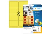 Papir, Fotopapir & Etiketter - HERMA 5144 / Neon labels A4 99.1 x 67.7 mm luminous yellow permanent adhesion - 5144