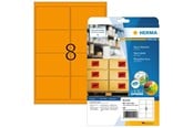 Papir, Fotopapir & Etiketter - HERMA 5145 / Neon labels A4 99.1 x 67.7 mm luminous orange permanent adhesion - 5145