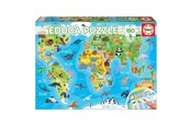 Puslespill - Educa 150 World Map Animals 3D Puslespill - 018115