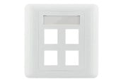 Tilbehør - Deltaco VR-228 Flush mount for Keystone 4-Ports White - VR-228