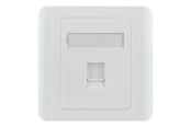 Tilbehør - Deltaco VR-226 Flush mount for Keystone 1 port dust hatch white - VR-226
