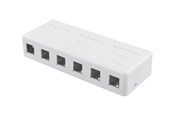 Tilbehør - Deltaco Surface Mount Box For Keystone 6 ports White - VR-225