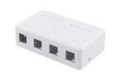 Tilbehør - Deltaco Surface Mount Box For Keystone 4 ports White - VR-224