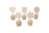 Hobbyartikler - Creativ Company Decorate your Wooden Memoclip Flower 10pcs. - 57477