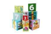Babyleker - Barbo Toys Little Bright Ones - 10 Stacking Cubes - Safari - 5704976055372