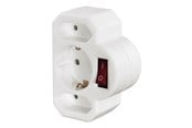 Diverse kabel - Hama Multi-Plug 3-Way 2 Euro/1 Earthed Socket Switch white - 108846