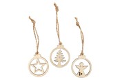 Oppheng & Kroker - Creativ Company Christmas pendants Wood 24pcs. - 54464