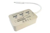 USB-hub - LC Power LC-HUB-C-CR USB-hub - USB 3.0 - 3 porter - Hvit - LC-HUB-C-CR