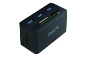 USB-hub - LogiLink USB 3.0 hub with all-in-one card reader black USB-hub - 3 porter - Svart - CR0042
